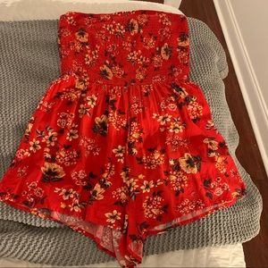 Garage Red Flower Romper